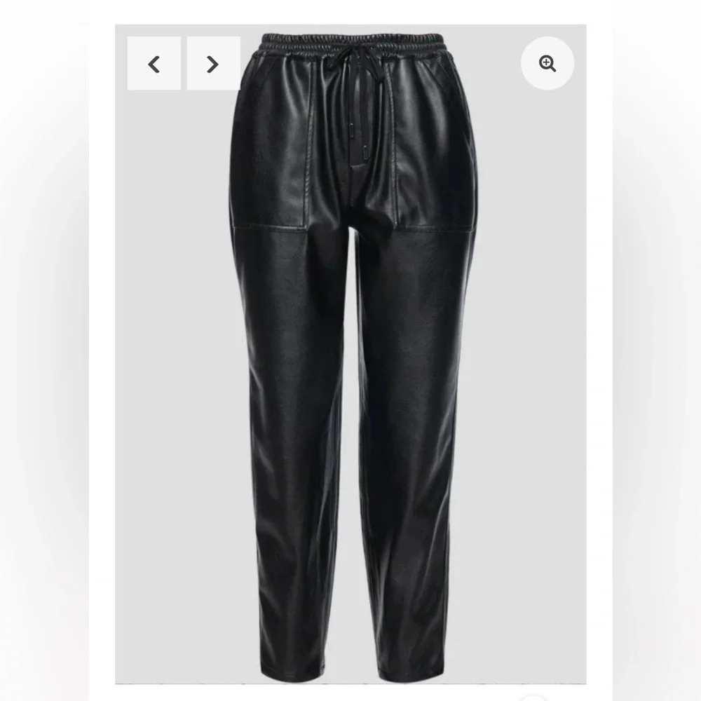 Blank NYC No Guidance Drawstring Faux Leather Cropped Jogger Pant